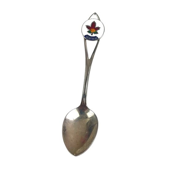 Vintage GMG Canada Montreal Souvenir Collectible Spoon With Enamel Maple Leaf De - Picture 2 of 8